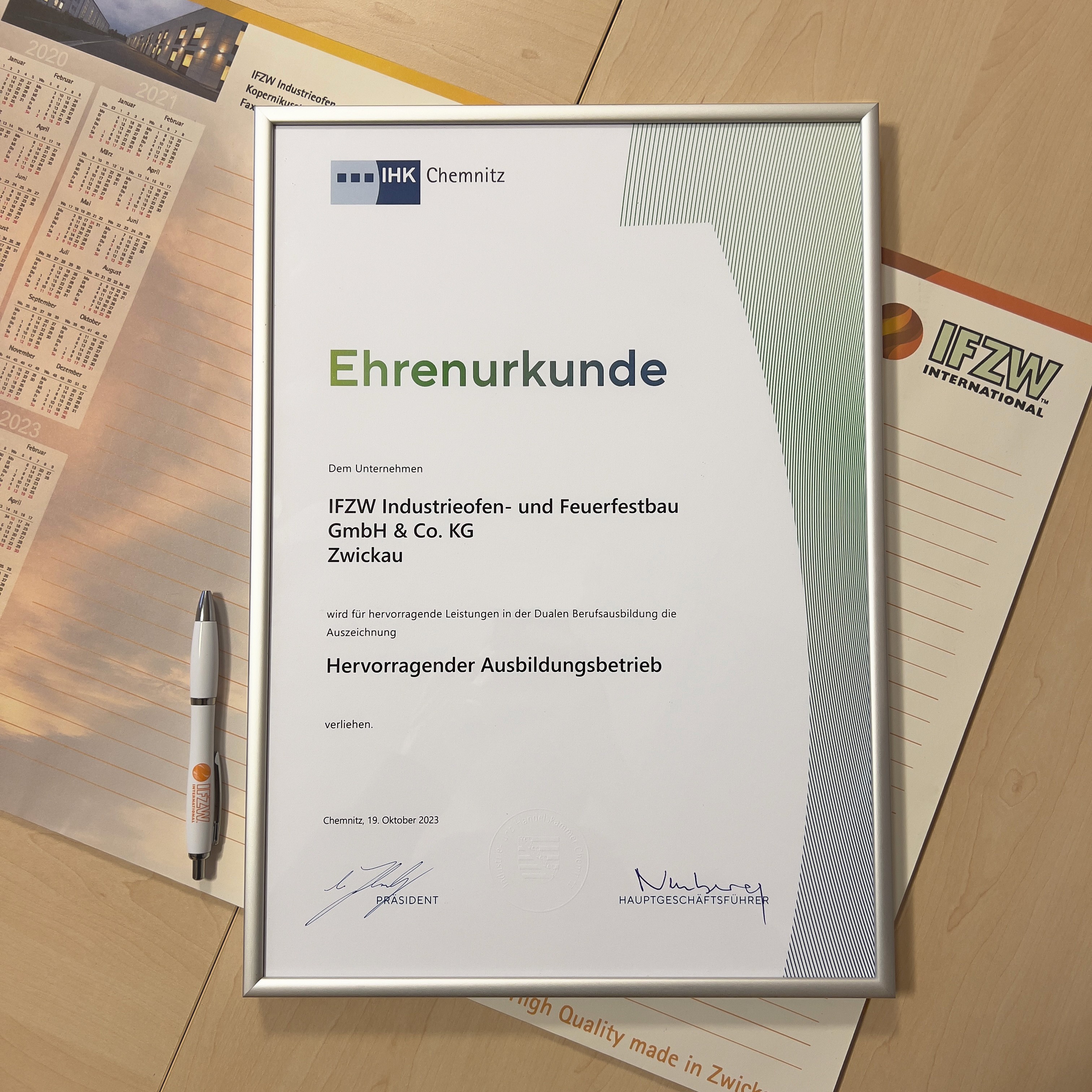 Award: Hervorragender Ausbildungsbetrieb